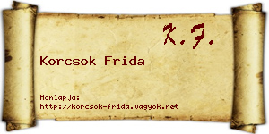 Korcsok Frida névjegykártya